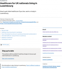Healthcare for UK nationals living in Luxembourg [Updated 31st December 2020]